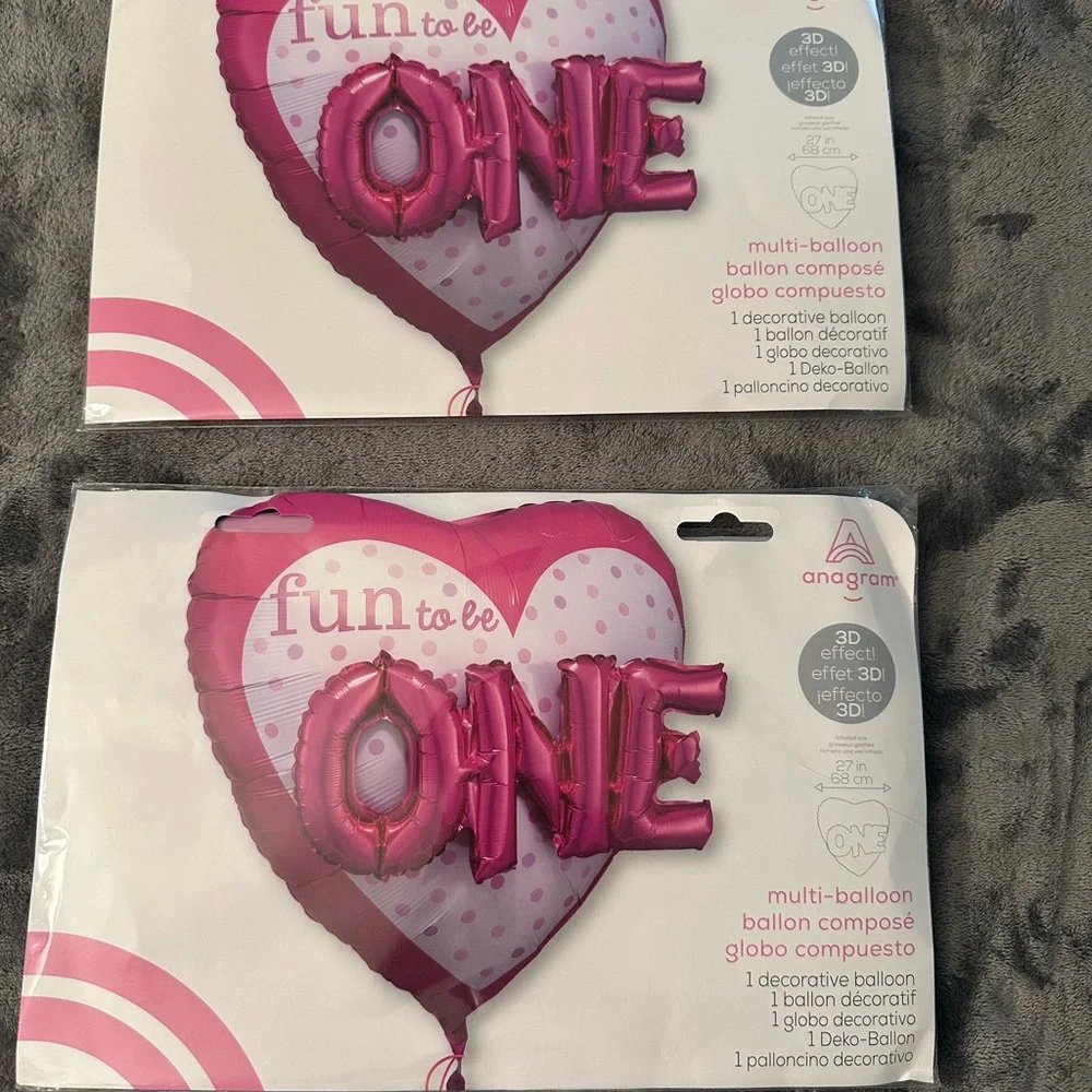 Baby Girl 1st Birthday Party Decorations Balloons Pink 3D Pink Polka Dots 2